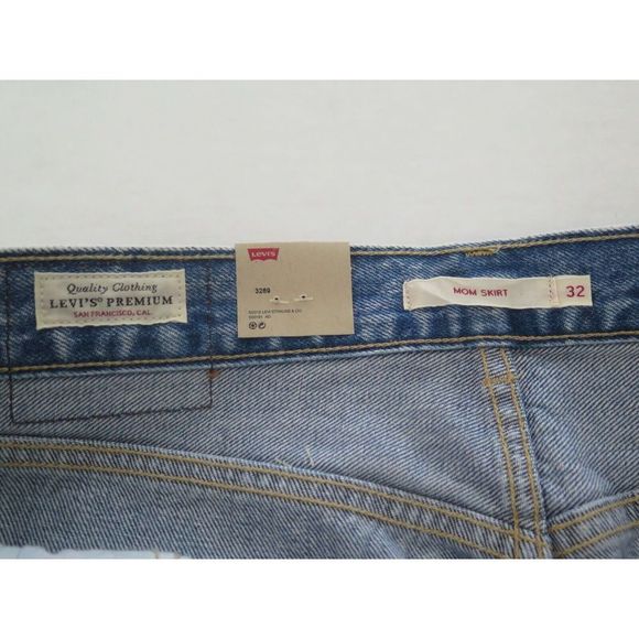 Levi's Premium Women's Size 32 Denim Button Front Mom Skirt - Picture 4 of 5